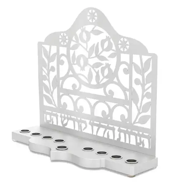 DO-Menorah-Pomegranate-Silver-Background-Candels-or-Oil-DOHA3-2
